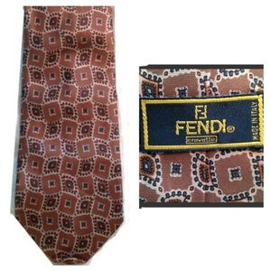 FENDI hand made silk necktie made in ITALY